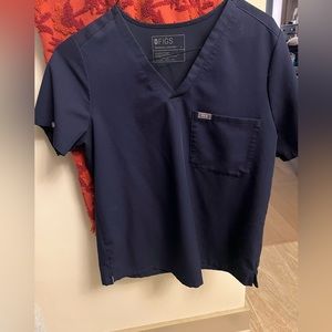 FIGS Navy One Pocket Scrub Top
